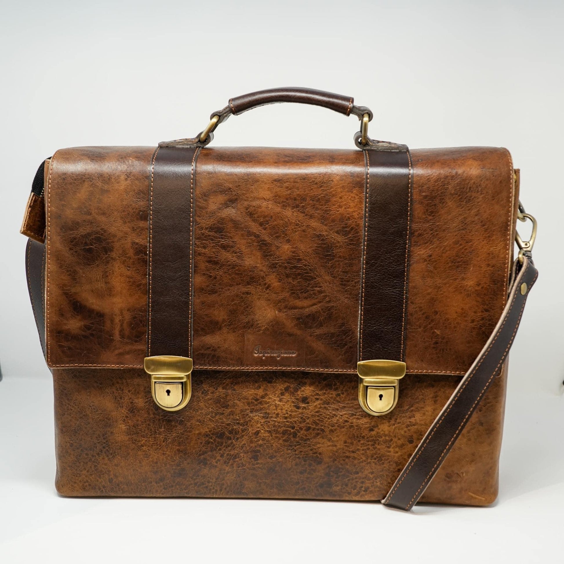 Borsa da lavoro Ventiquattrore Portadocumenti da Uomo Tracolla in pelle – 41x35x10